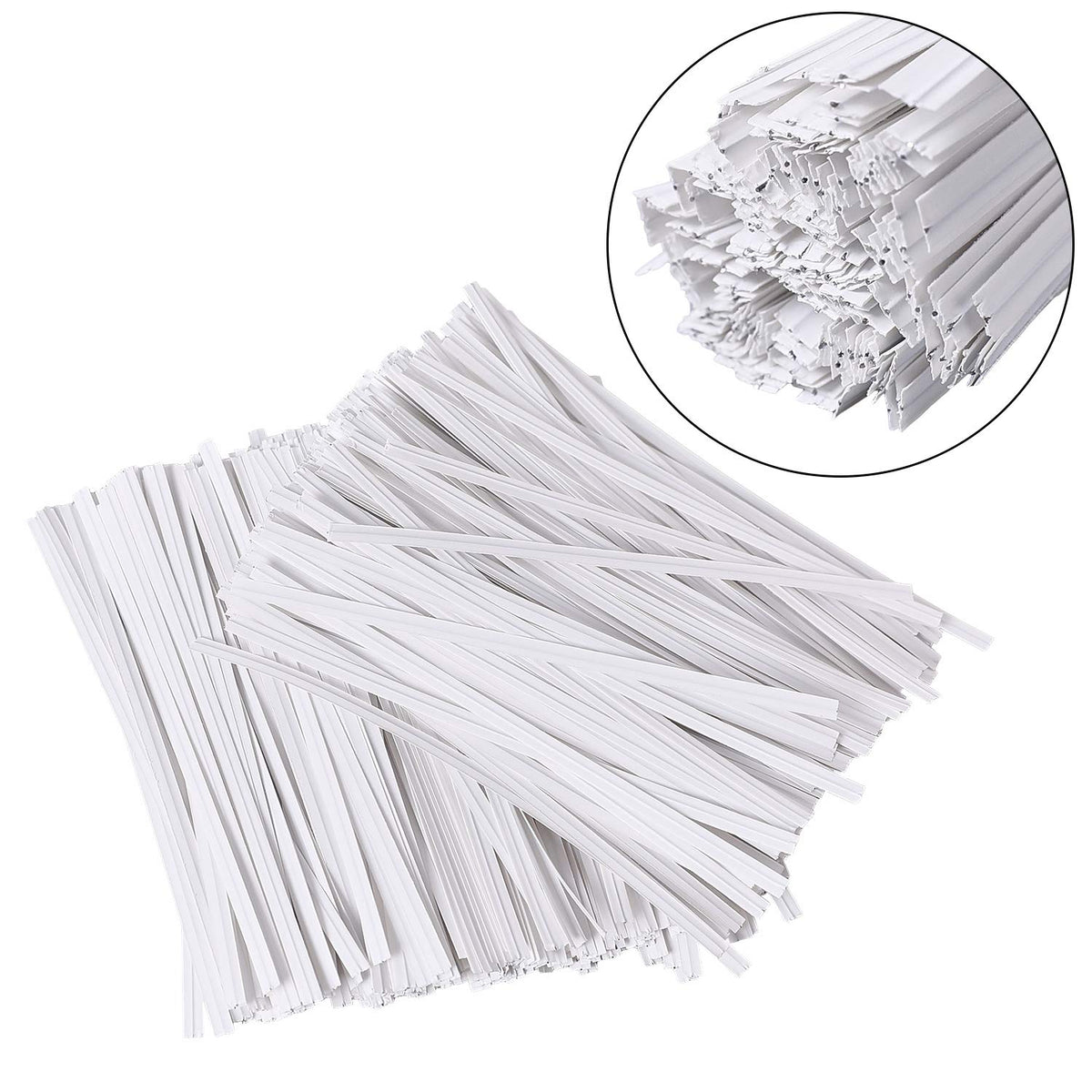 Tangyinrd white paper twist ties securing coffee bags while preserving aroma