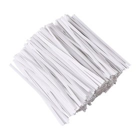 Tangyinrd 5 inch white twist ties sealing bread bags for a neat, reusable closure.