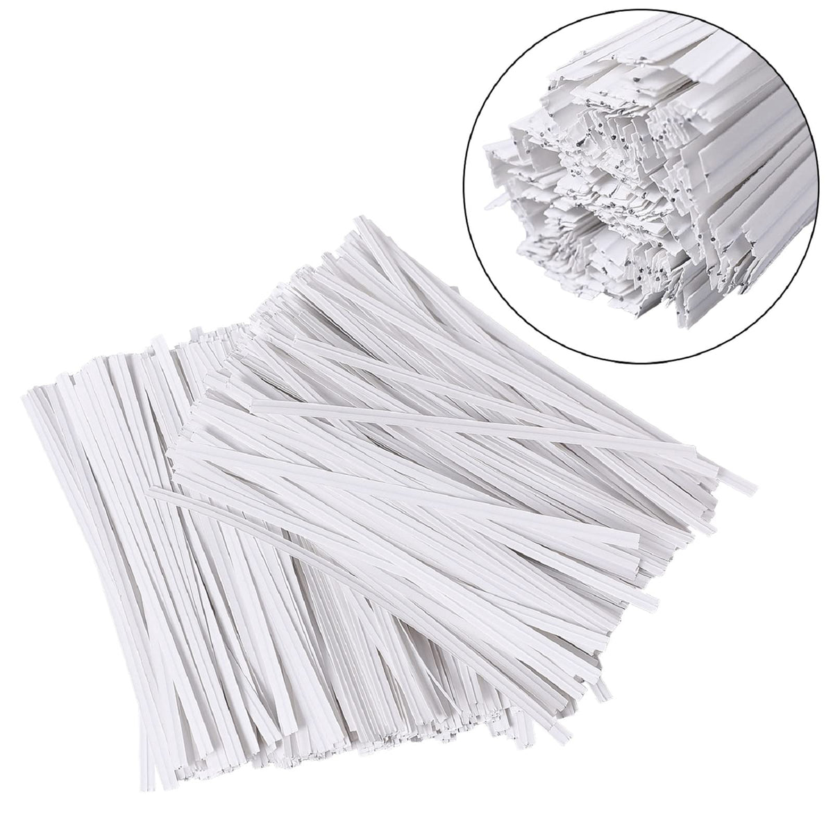 Tangyinrd 5 inch white twist ties closing candies and coffee bags, reusable.