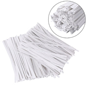 Tangyinrd 5 inch white twist ties closing candies and coffee bags, reusable.