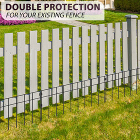 Tanivo rust-resistant black steel fence for durable landscaping.
