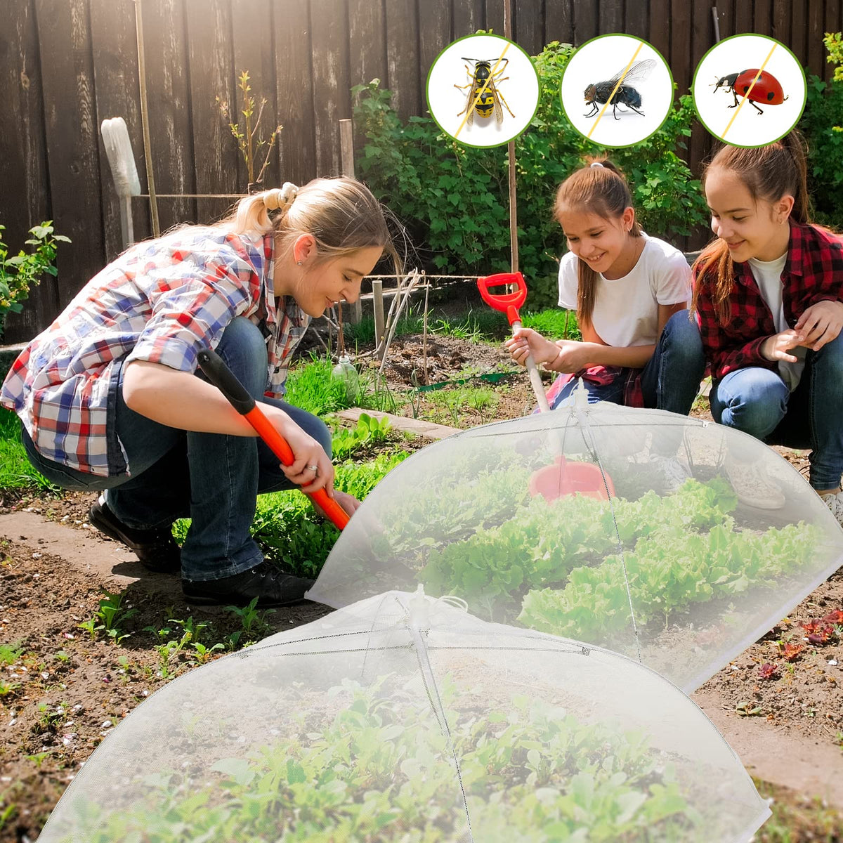 Tanlade patio-garden-animal-net guards veggies from curious creatures during outdoor use.