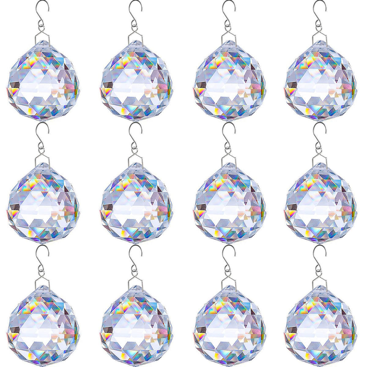 Tanoma clear crystal ball prism suncatcher brightens windows with rainbows.