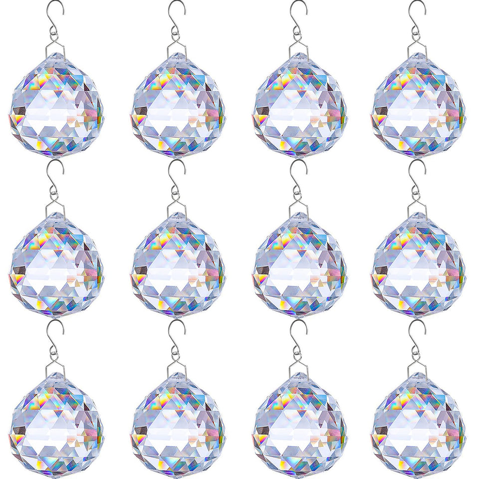 Tanoma clear crystal ball prism suncatcher brightens windows with rainbows.