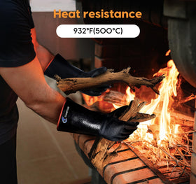 TANSYAN 14-inch gloves provide forearm protection for grill, bake, and fry tasks.