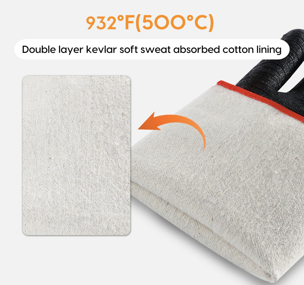 TANSYAN double-layer cotton liner offers plush comfort for long cooking sessions.