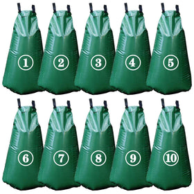 Tanzfrosch 20-gallon tree watering bag wrapped around trunk for steady hydration