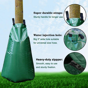 Tanzfrosch irrigation bag being zipped together for larger trees' extended soak
