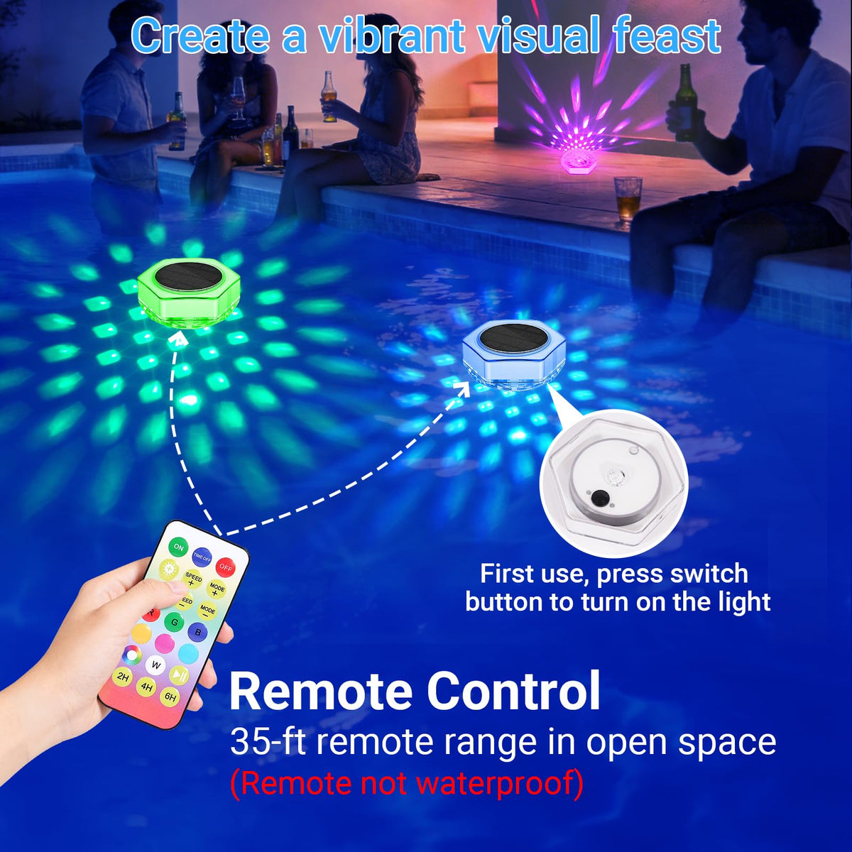 TaoFiaCo versatile light for indoor and outdoor pools, gardens, and patios.