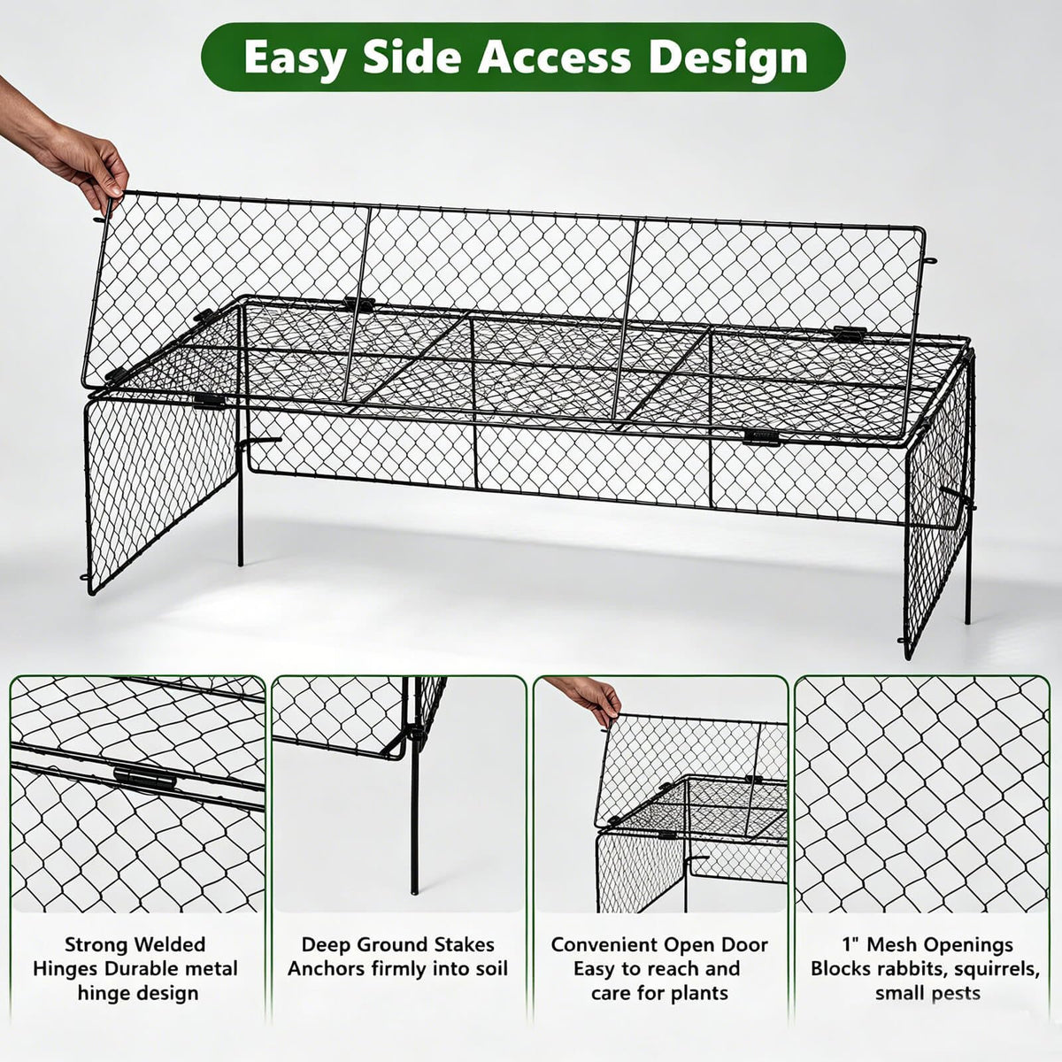 TAOMENNI low-profile 10-inch cage protecting small herbs and seedlings