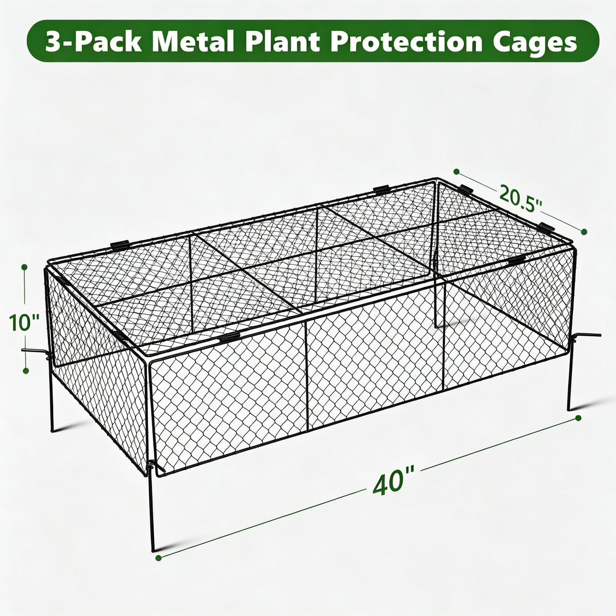 TAOMENNI 40-inch plant cages shielding young lettuce from rabbits