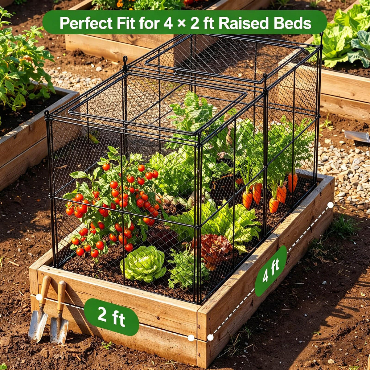 TAOMENNI Crop Cage fits 4x2 ft raised beds for versatile protection