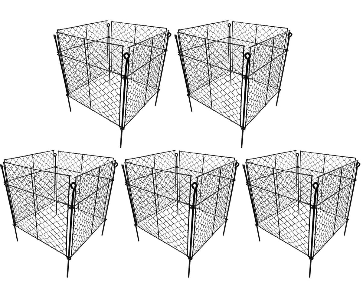TAOMENNI plant protector metal cage, assembled around vegetables to deter rabbits and chipmunks.