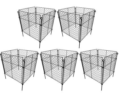 TAOMENNI plant protector metal cage, assembled around vegetables to deter rabbits and chipmunks.