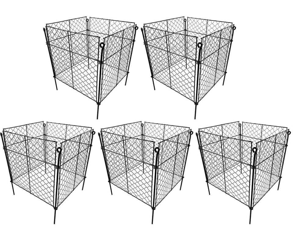 TAOMENNI plant protector metal cage, assembled around vegetables to deter rabbits and chipmunks.