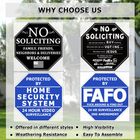 TAOSAMKF FAFO security sign mounted for yard installation