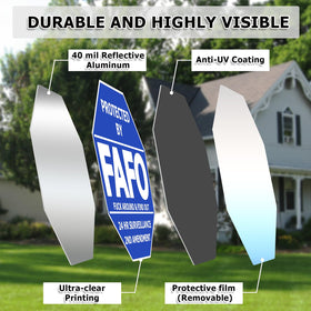 TAOSAMKF FAFO sign kit includes two stakes and hardware