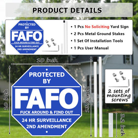 TAOSAMKF FAFO sign stake assembly ready for outdoor installation