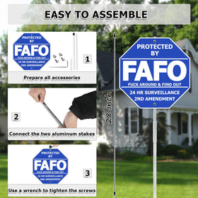 TAOSAMKF FAFO sign with UV-coated aluminum resists weather
