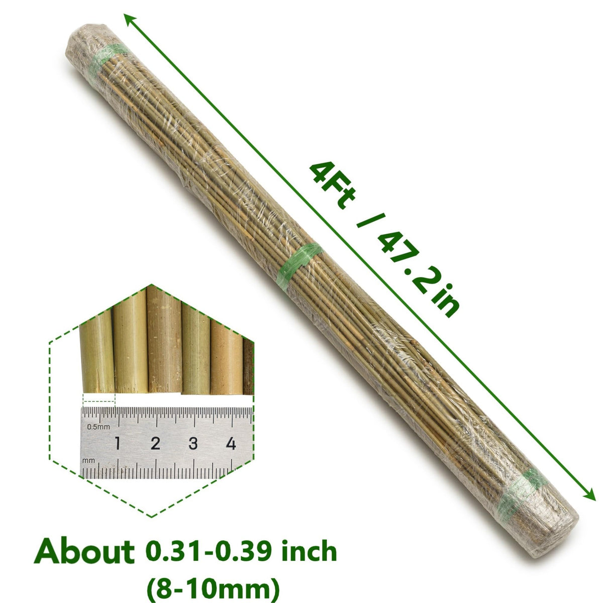 Taoskai bamboo stakes in garden demonstrate easy insertion and support.