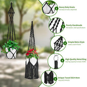 TAOZIM cotton rope plant hangers illustrate versatile indoor and outdoor hanging options
