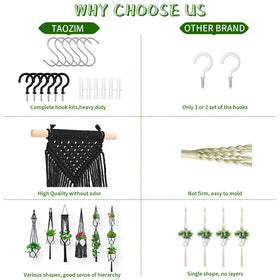 TAOZIM indoor-outdoor hanger kit fits 6–10 inch pots for versatile displays