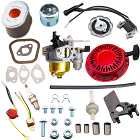 Tapa adjustable carburetor kit and recoil starter front view for Honda GX engines, boosting maintenance readiness