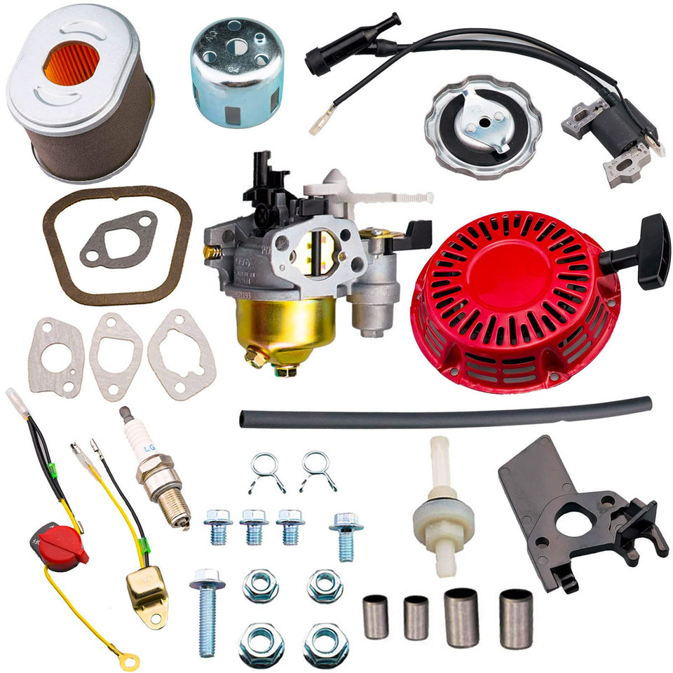 Tapa adjustable carburetor kit and recoil starter front view for Honda GX engines, boosting maintenance readiness