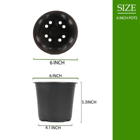 TAQIXI 6-inch nursery pots exterior view shows sturdy plastic.
