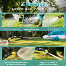 Tarden fan nozzle provides even spray along lawn edges and beds.