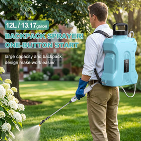 Tarden backpack sprayer shows a 53-inch hose for reduced bending and easier treatment.