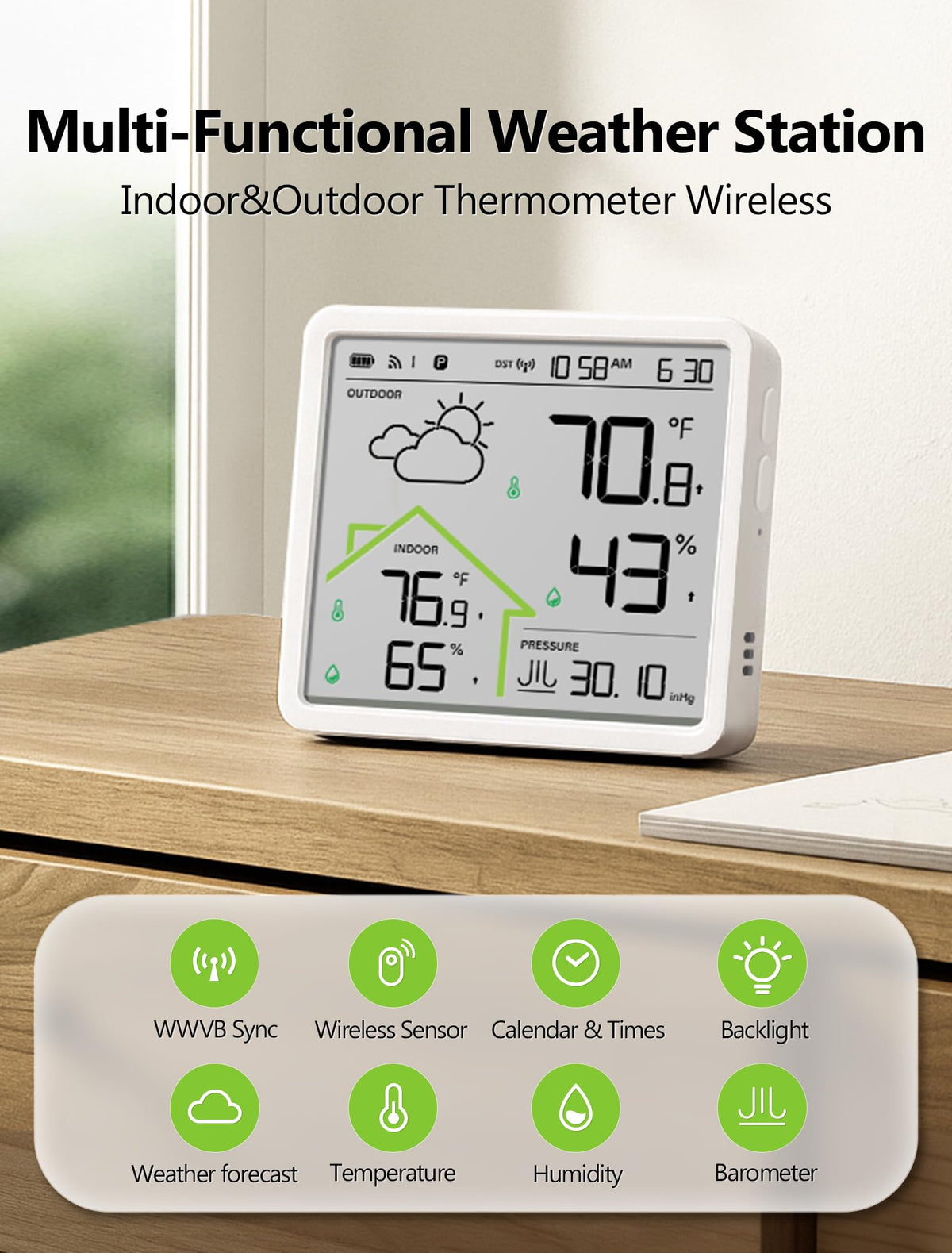 Tarinks remote sensor gathers temperature and humidity from another area.