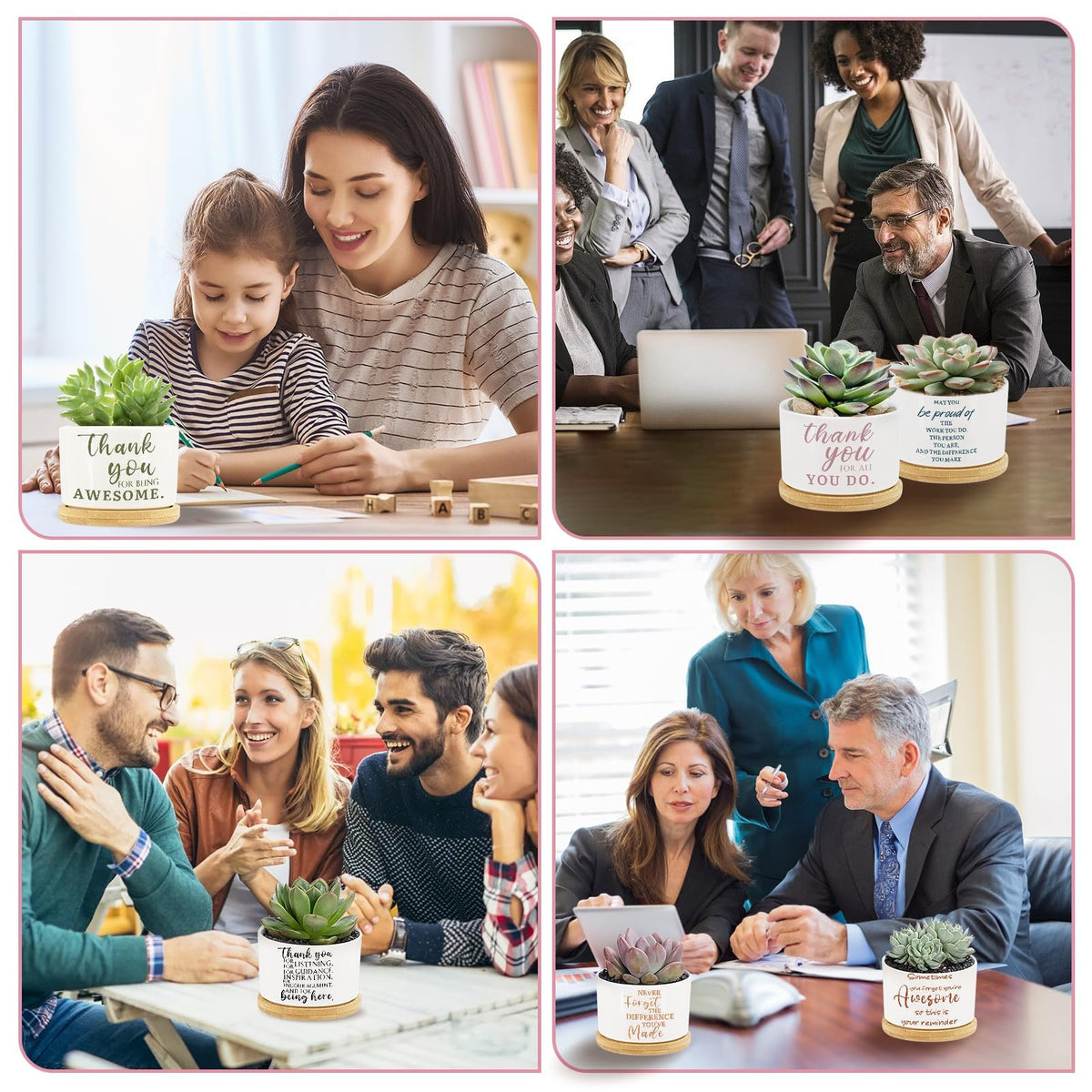 Tarklanda six colorful planters for teachers, coworkers, or friends.