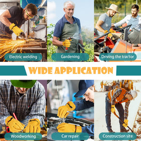 Tarpop cowhide gardening gloves suited for multiple outdoor applications