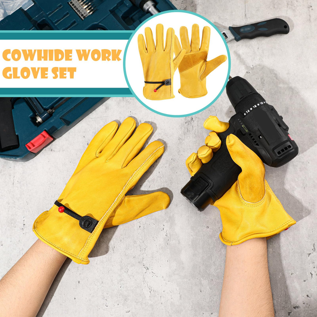 Tarpop reinforced palm gloves suitable for garage and DIY tasks