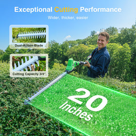 TaskStar hedge trimmer 8-feet reach helps reach distant branches with ease.