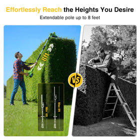 TaskStar hedge trimmer rotating head 135 degrees enables precise hedging angles.