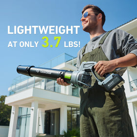 TaskStar leaf blower in yard delivering efficient debris clearance