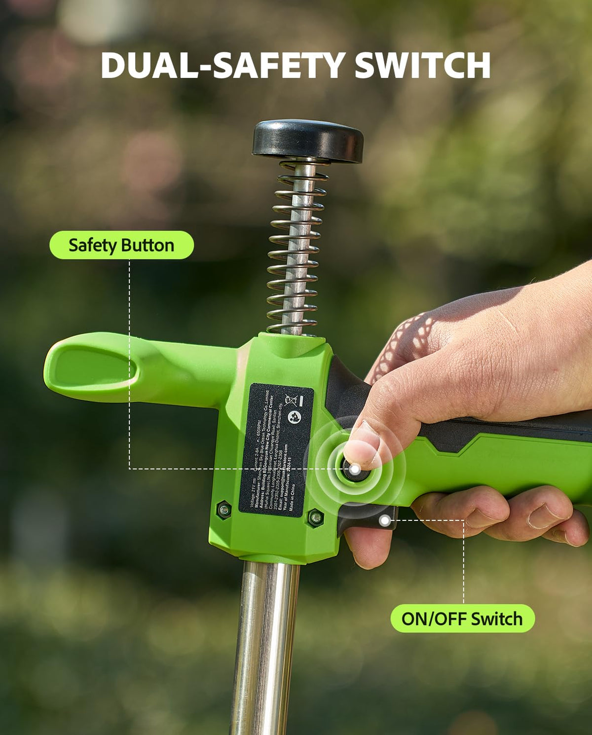 TaskStar simple one-button operation speeds up lawn maintenance tasks.