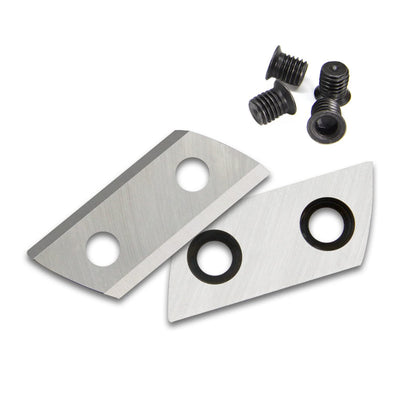 TASP wood chipper blades front view; durable alloy steel for easy mounting.