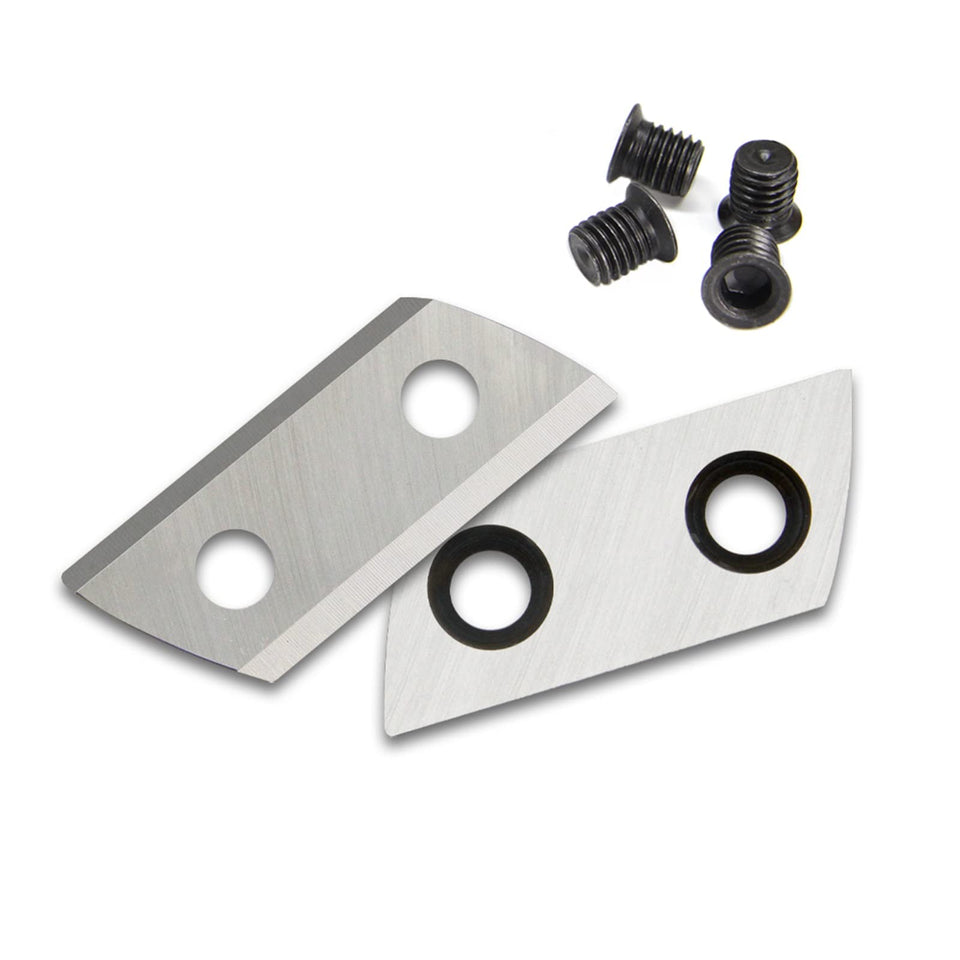 TASP wood chipper blades front view; durable alloy steel for easy mounting.