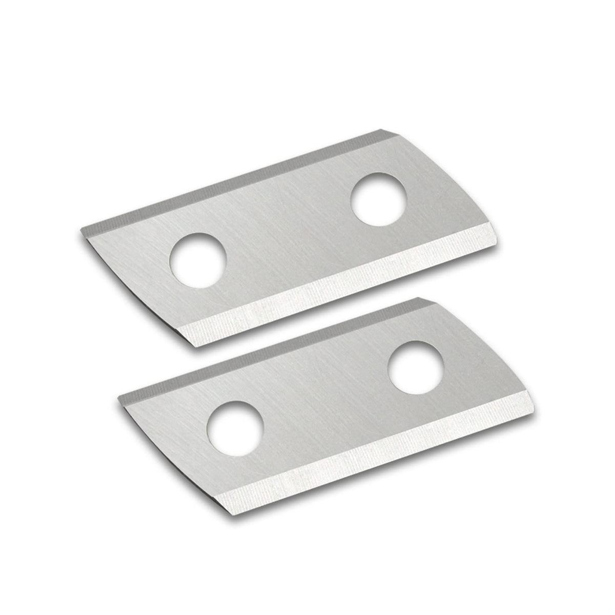 TASP wood chipper blades side view; double-sided edges for reversible use.