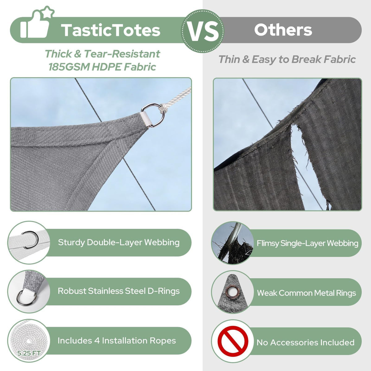Breathable, water-permeable design allows breeze under shade.