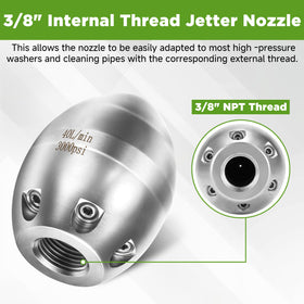 TasuoX universal 3-8 NPT thread enables easy integration with most pressure washers.
