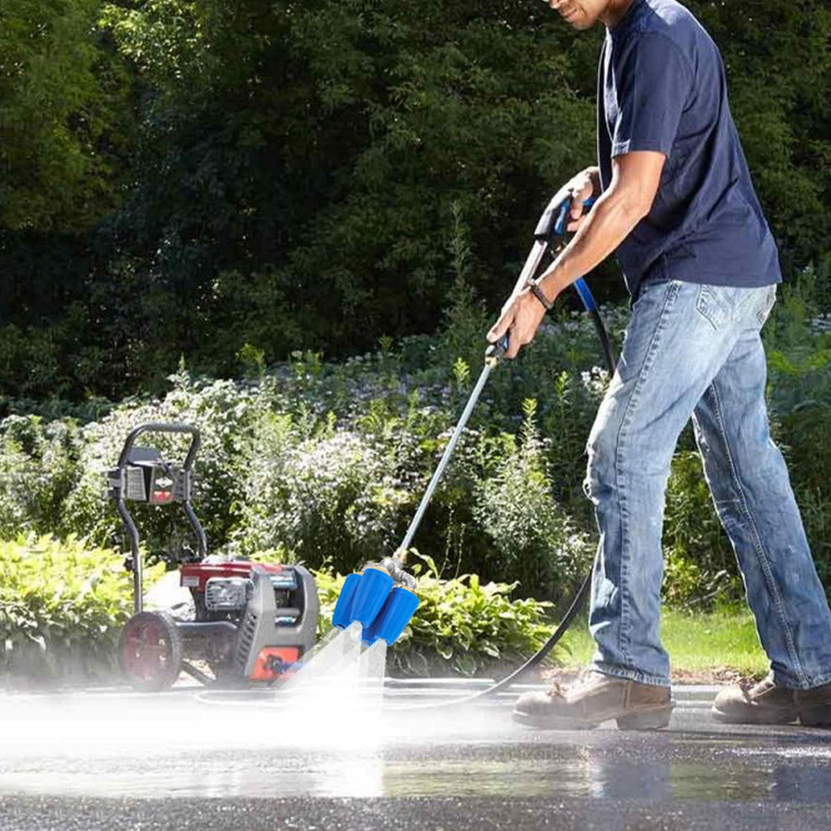 TasuoX quadruple jet cleaning a vehicle during a wash