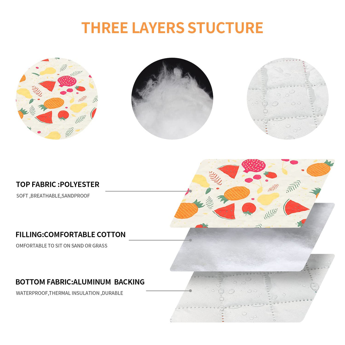 TaTalife durable fabric withstands outdoor use at beach, park, or camping.