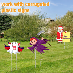 Tatuo sign stake set easy to insert through corrugated plastic signs