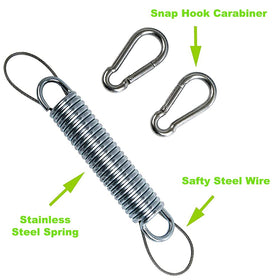 Tauuio safety ropes and carabiners for secure overhead mounting