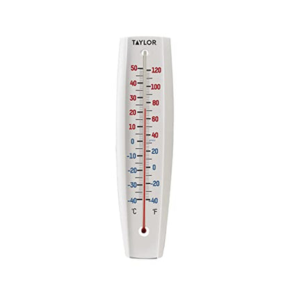 Taylor 14-inch jumbo thermometer front view for easy outdoor readings.