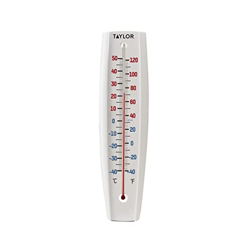 Taylor 14-inch jumbo thermometer front view for easy outdoor readings.